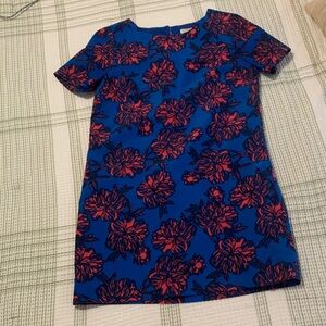 J. Crew Blue and Red Floral Mini Dress
